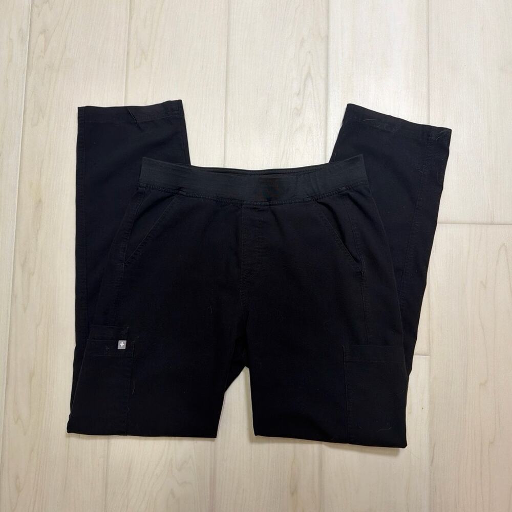 FIGS Mens Black Axim Straight Leg Cargo Scrub Pants Size Medium
